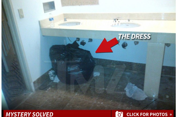 Imagem do site TMZ mostra local onde teria sido devolvido vestido de Lupita Nyong'o em banheiro de hotel (Foto: Reprodução / TMZ)