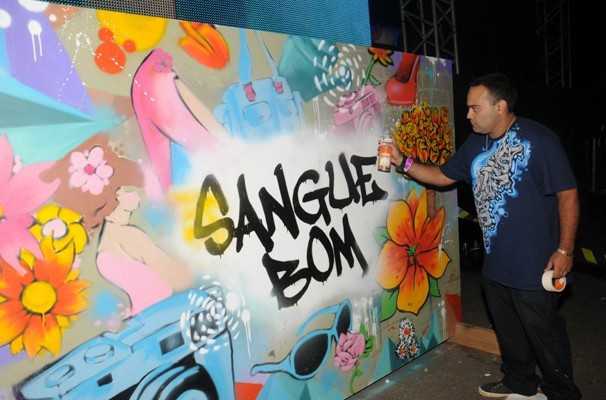  (Foto: Grafiteiros de Goiânia exibiram sua arte com a temática Sangue Bom (Foto: Valdemy Teixeira / Divulgação Tv Anhanguera))