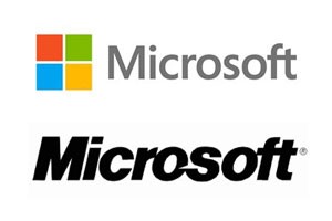 Novo logotipo da Microsoft, acima, foi anunciado nesta quinta-feira (23); abaixo, o logotipo antigo (Foto: Divulgação)