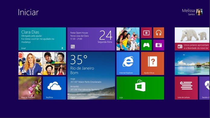Windows 8.1, novo sistema operacional da Microsoft e sua tela inicial (Foto: Divulgação/Microsoft) Windows 8.1, novo sistema operacional da Microsoft e sua tela inicial (Foto: Divulgação/Microsoft)