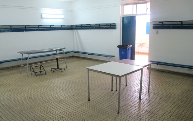 Estádio San Carlos de Apoquindo, vestiário do São Paulo (Foto: Marcelo Prado / Globoesporte.com)