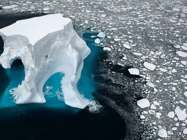 Luz solar ameaça nos polos, imagem de Iceberg 