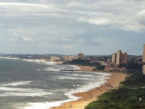 Vista de praia na região de Durban, África do Sul (Foto: Dennis Barbosa/G1)