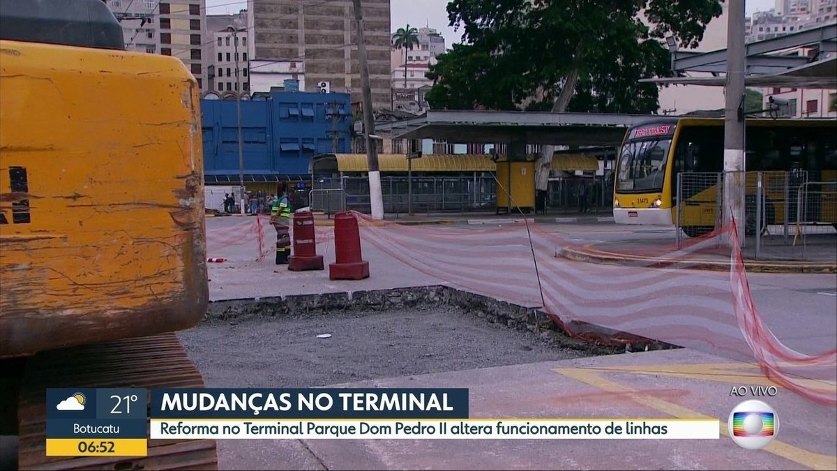 Obras no terminal Parque Dom Pedro 2º provocam alterações nas linhas de