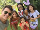 Rodrigo Faro posta foto com a mulher e as filhas: 'Feliz Páscoa a todos'
