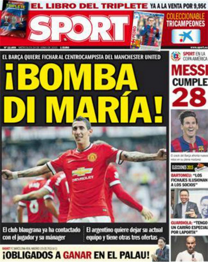 Jornal Sport Di María Barcelona