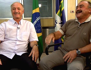 Luiz Felipe Scolari e o auxiliar técnico Murtosa (Foto: Reprodução/SporTV)