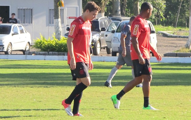 Adryan e Deivid, treino do Flamengo (Foto: Richard Souza / Globoesporte.com)