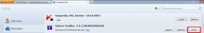 Removendo o Yahoo! Toolbar do Firefox (Foto: Reprodução/Lívia Dâmaso)