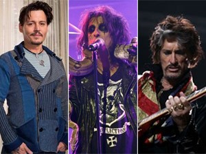 Johnny Depp, Alice Cooper e Joe Perry (Foto: Reuters, G1 e AP) Johnny Depp, Alice Cooper e Joe Perry (Foto: Reuters, G1 e AP)