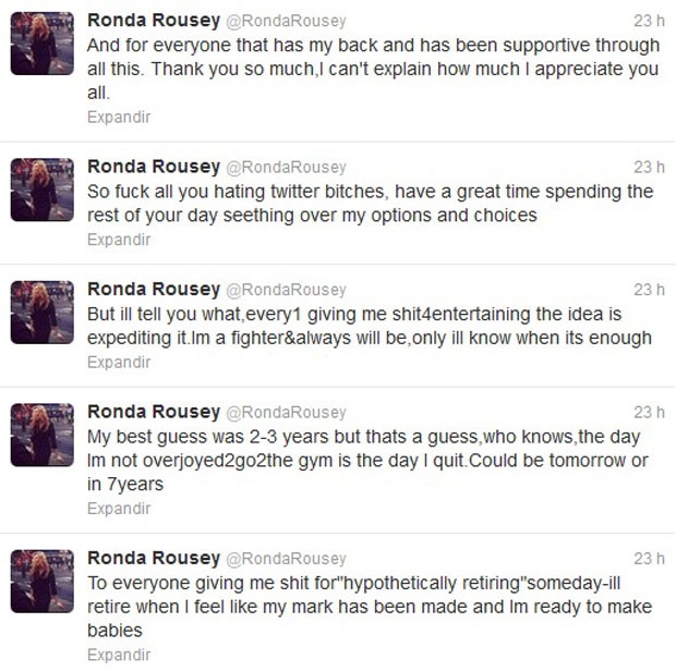 twitter da Ronda Rousey (Foto: Reprodução / Twitter)