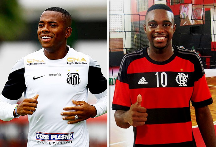 Montagem Robinho Futebol e Volêi (Foto: GloboEsporte.com) Montagem Robinho Futebol e Volêi (Foto: GloboEsporte.com)