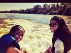 Antonia Morais posta foto com a irmã mais nova em passeio no rio Araguaia