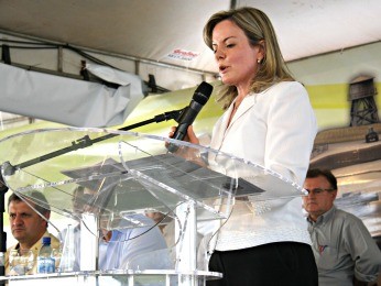 Gleisi Hoffman, ministra da Casa Civil, participou de evento nesta quinta-feira (26) (Foto: Leandro J. Nascimento/ G1)