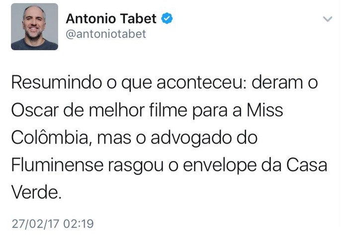 Tabet Flamengo Fluminense (Foto: Reprodução / Twitter)