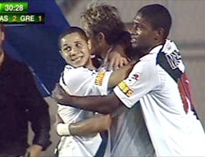 Landu atuou na vitória do time carioca sobre o Grêmio, em 2007 (Foto: Reprodução / TV Globo)