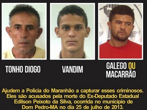 Galego (à direita) era suspeito de participar do assassinato do ex-deputado Edilson Peixoto (Foto: Divulgação/Disque-Denúncia) Galego (à direita) era suspeito de participar do assassinato do ex-deputado Edilson Peixoto (Foto: Divulgação/Disque-Denúncia)