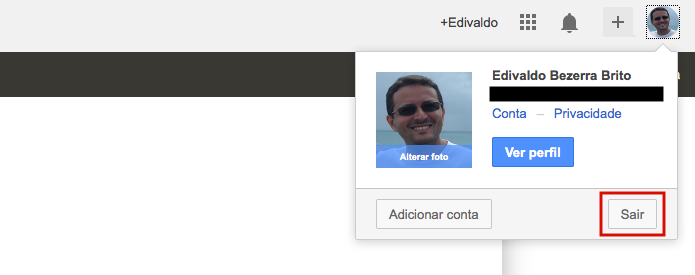 Saindo de uma conta Google (Foto: Reprodução/Edivaldo Brito)