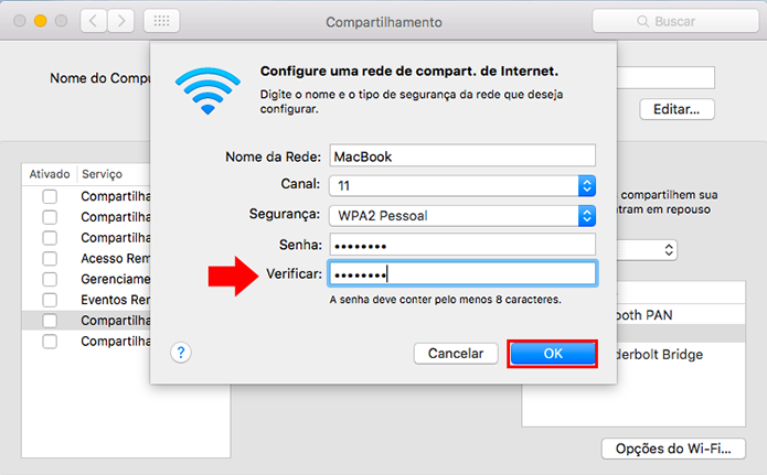 Defina a senha do Wi-Fi (Foto: Reprodução/Paulo Alves) Defina a senha do Wi-Fi (Foto: Reprodução/Paulo Alves)