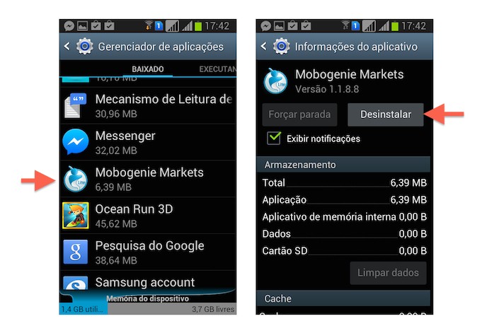 Desinstalando o Mobogenie do Android (Foto: Reprodução/Marvin Costa)