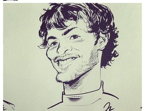 Surfista do Santos Alejo Muniz, caricatura (Foto: Reprodução / Instagram)