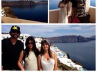 Kim Kardashian aproveita as paisagens da Grécia com a família