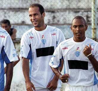Tinho, Rogerinho e Sandro no Paysandu, em 2003 (Foto: Ary Souza/O Liberal)