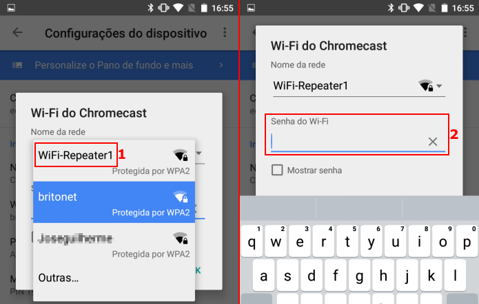 Alterando a rede Wi-fi do Chromecast (Foto: Reprodução/Edivaldo Brito) Alterando a rede Wi-fi do Chromecast (Foto: Reprodução/Edivaldo Brito)