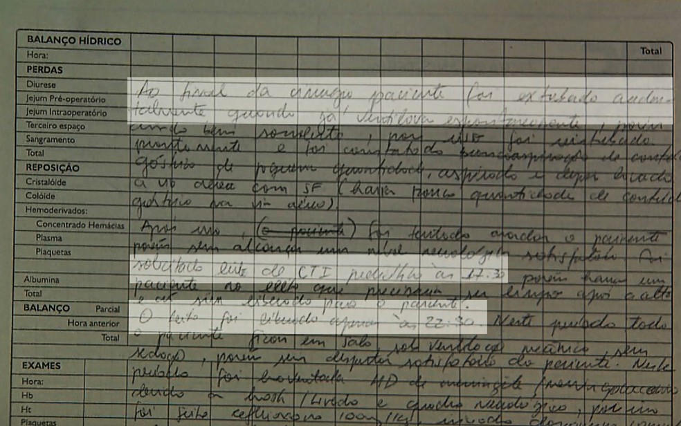 Prontuário do Hospital das Clínicas aponta que bebê foi 'extubado acidentalmente' e que vaga no CTI foi liberada após 5 horas (Foto: Reprodução)