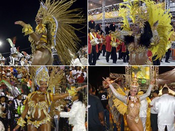 Montagem com as musas do carnaval de Porto Alegre (Foto: Montagem sobdre fotos de Jessica Mello/G1 e Divulgação/Prefeitura de Porto Alegre)