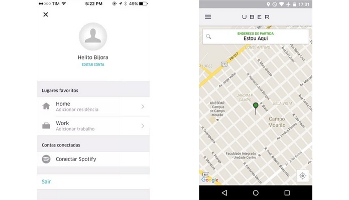 Uber tem app para Android, iOS e Windows Phone (Foto: Reprodução/Helito Bijora)