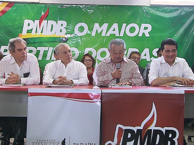 Michel Temer está em João Pessoa para evento do PMDB (Foto: Reprodução/ TV Cabo Branco)