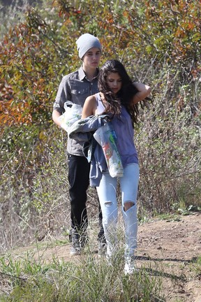 Justin Bieber e Selena Gomez (Foto: Grosby Group)