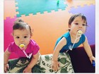 Luana Piovani comemora 11 meses dos filhos gêmeos, Liz e Bem