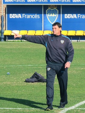 Julio Cesar Falconi no treino do Boca Juniors (Foto: Alexandre Lozetti / Globoesporte.com)