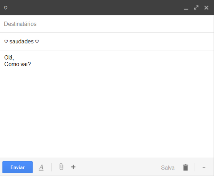 Inserindo emoticons no assunto do e-mail (Foto: Reprodução/Lívia Dâmaso)