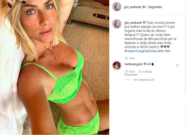 Giovanna Ewbank ganha elogio de Ivete Sangalo (Foto: Reprodução/Instagram) Giovanna Ewbank ganha elogio de Ivete Sangalo (Foto: Reprodução/Instagram)