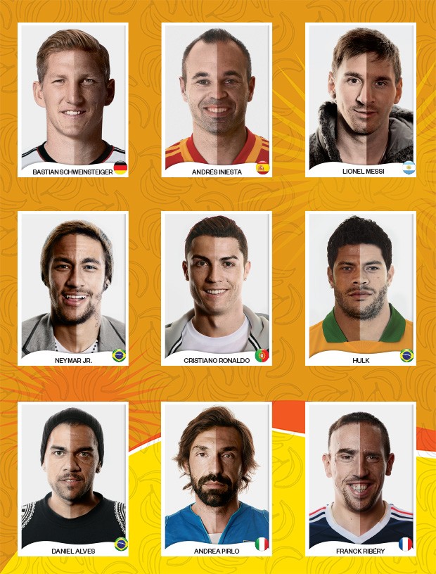 Quem vê raça não vê gente (Foto: FIFA/FIFA via Getty Images (8) e Latin Stock)