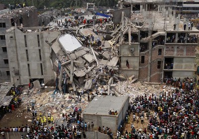 Prédio que desabou em Bangladesh matando centenas de pessoas (Foto: Agência EFE)