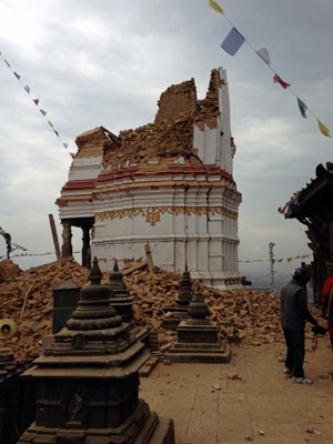 Terremoto destruiu casas, templos e deixou inúmeros feridos no Nepal (Foto: Marcelo Gama / Acervo pessoal)