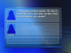 Menor diz dos R$ 5 mil que iria receber se mudasse versão (Foto: Reprodução/ TV TEM) Menor diz dos R$ 5 mil que iria receber se mudasse versão (Foto: Reprodução/ TV TEM)