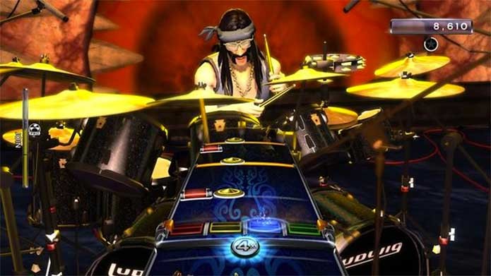 Bateria, guitarra ou microfone: escolha o seu em Rock Band 4 (Foto: Divulgação/Harmonix)