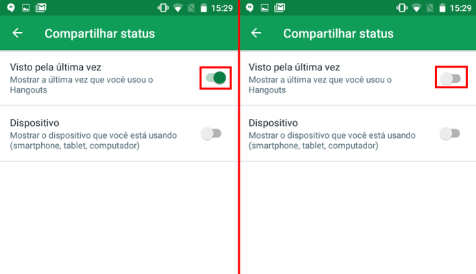Desativando o status "Visto pela última vez" no Hangouts para Android (Foto: Reprodução/Edivaldo Brito) (Foto: Desativando o status "Visto pela última vez" no Hangouts para Android (Foto: Reprodução/Edivaldo Brito)) Desativando o status "Visto pela última vez" no Hangouts para Android (Foto: Reprodução/Edivaldo Brito) (Foto: Desativando o status "Visto pela última vez" no Hangouts para Android (Foto: Reprodução/Edivaldo Brito))