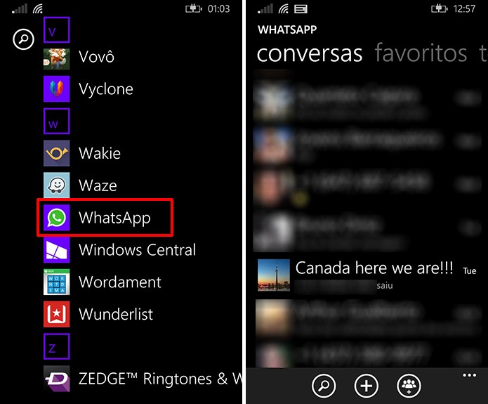 WhatsApp para Windows Phone agora possui a opção de arquivar conversas ou grupos (Foto: Reprodução/Elson de Souza)