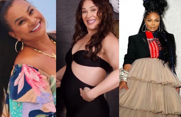 Solange Couto, Claudia Raia e Janet Jackson optaram pela maternidade após os 50 anos (Foto: Reprodução/ instagram)