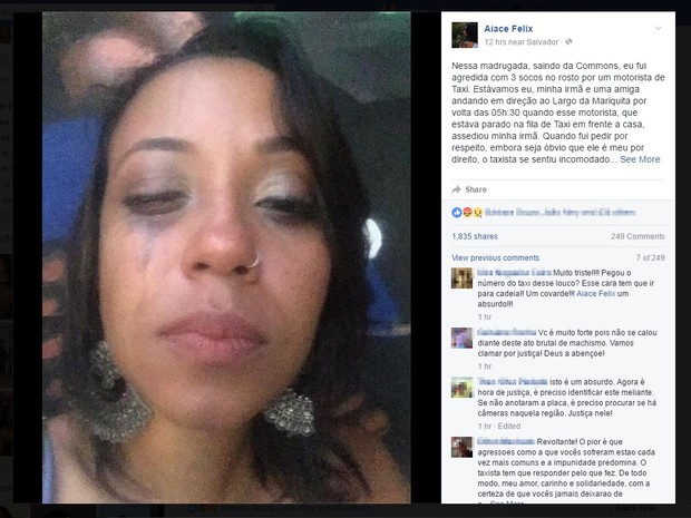 Cantora relata agressão após irmã ser assediada no Rio Vermelho, em Salvador (Foto: Reprodução/ Facebook)