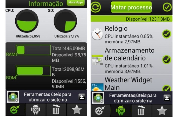 O One Touch Optimize fecha apps que não estão sendo utilizados (Reprodução/Taysa Coelho)