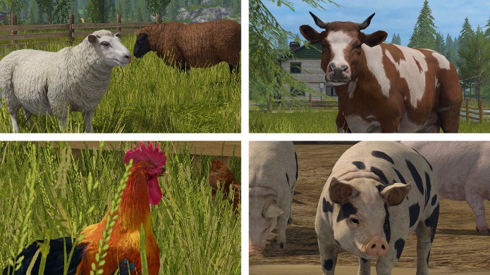 Os animais são mais detalhados que o cenário em Farming Simulator 17 (Foto: Divulgação/Giants Software)