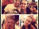 Roger Flores posa com a filha e mostra tatuagem no braço