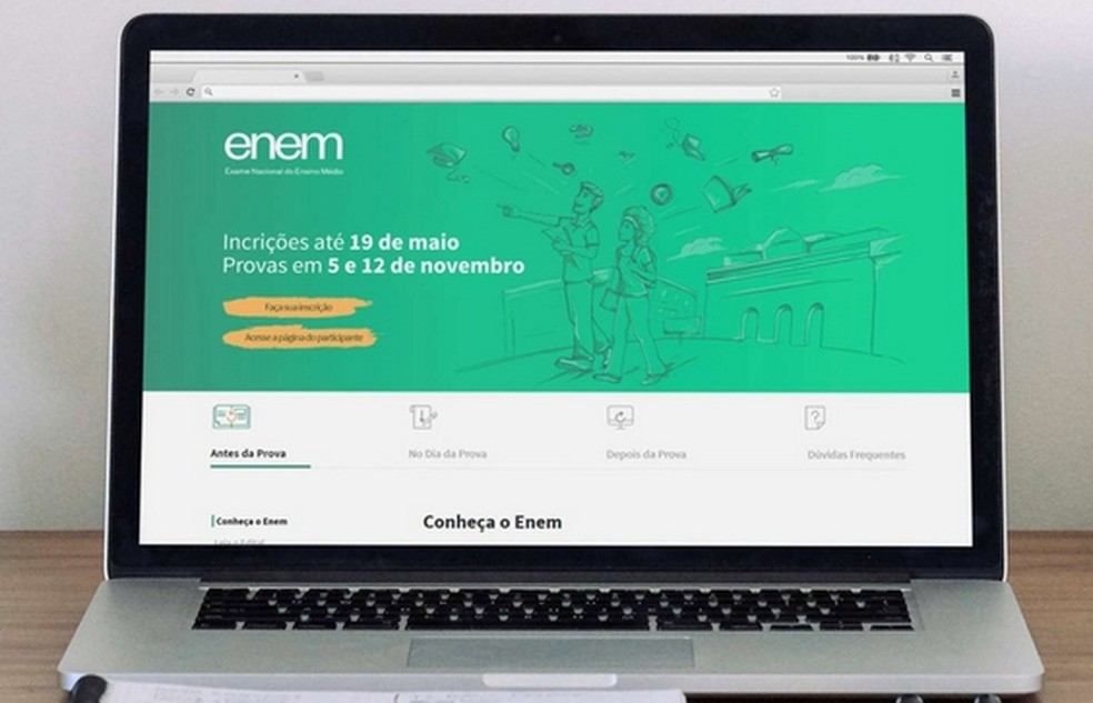 Portal do Enem teve mudança de layout para a edição 2017 (Foto: Divulgação/Inep)